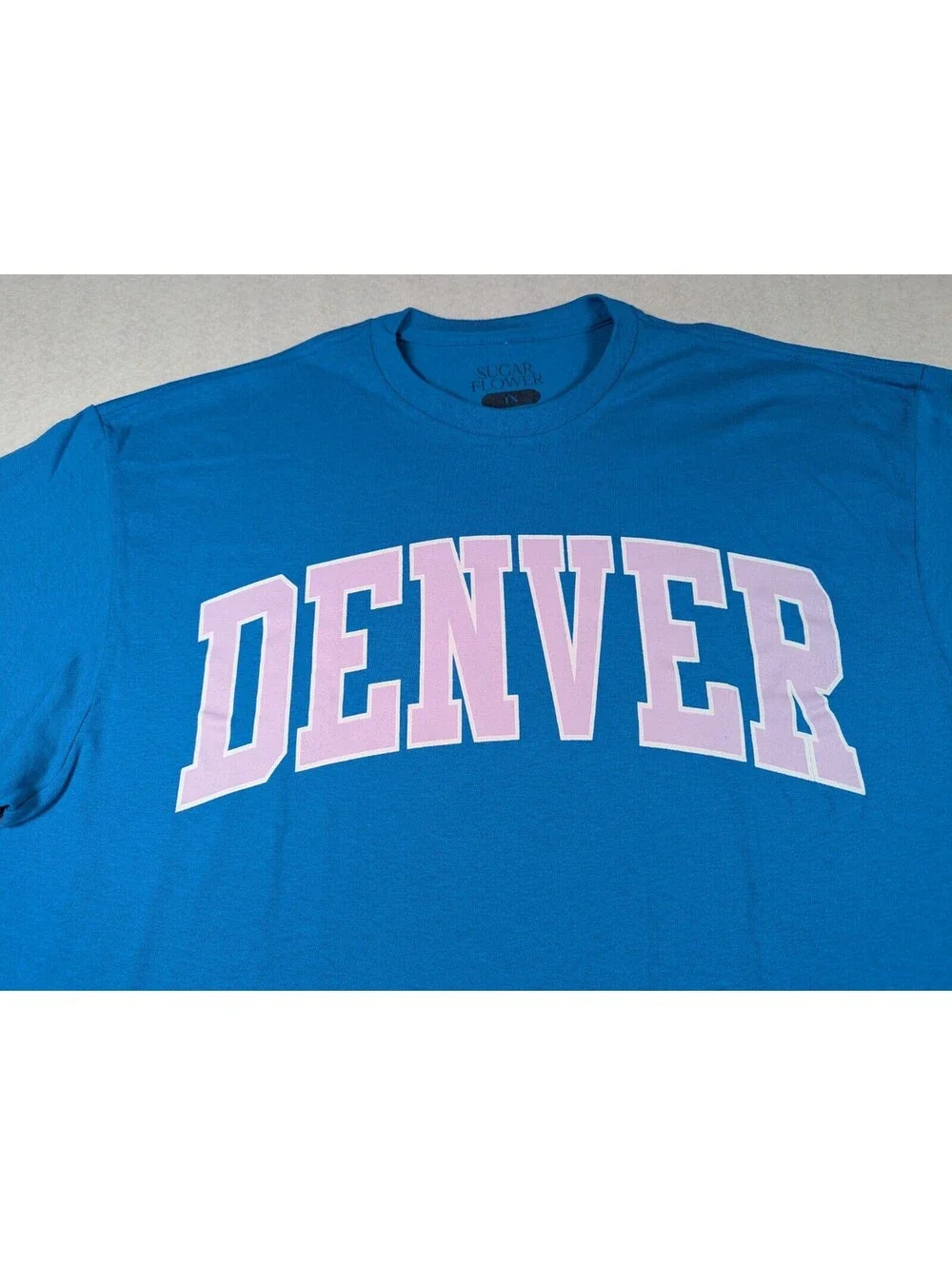 Sugar Flower - Juniors Tee Shirt - Blue Denver Graphic - Size: 1x